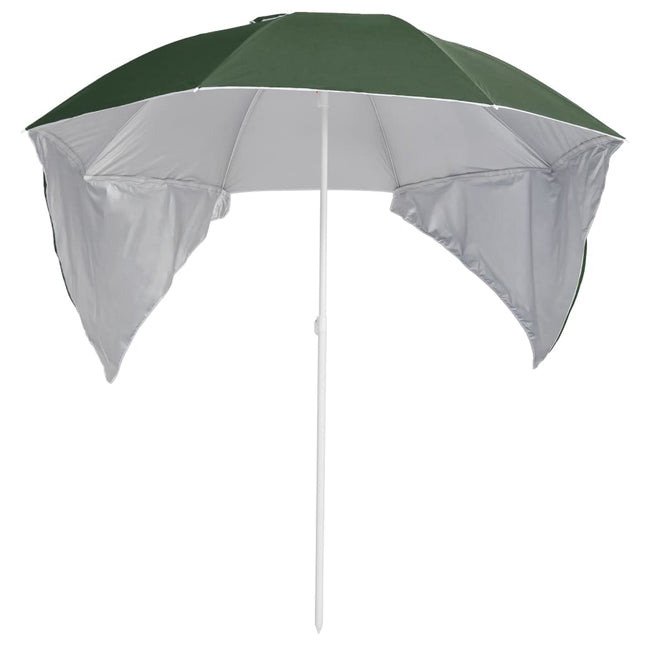 strandparasol med sidevægge 215 cm grøn