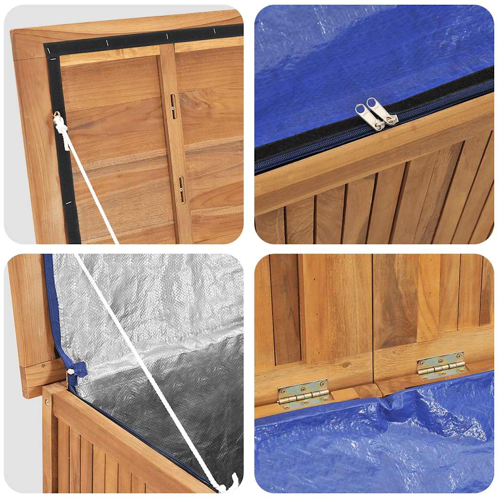 opbevaringsboks til haven 114x50x58 cm massivt teaktræ