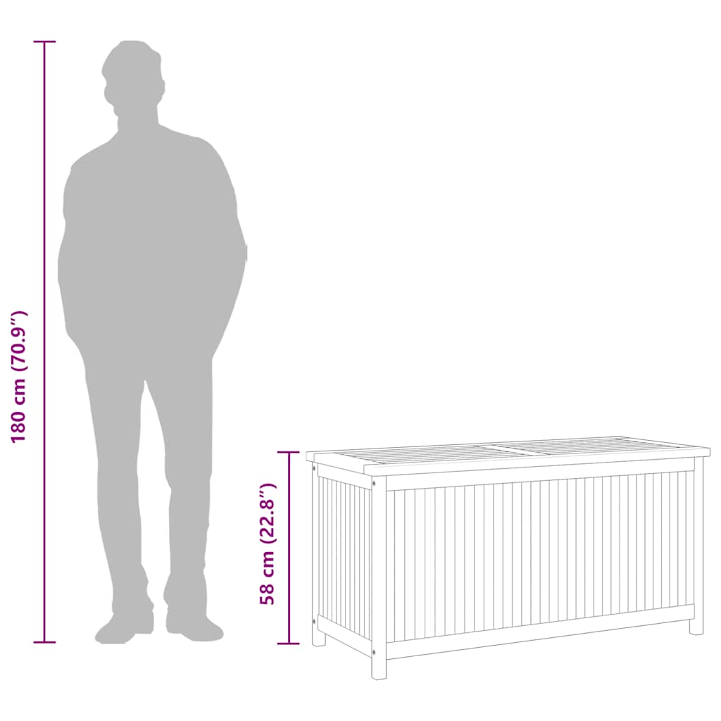 opbevaringsboks til haven 114x50x58 cm massivt teaktræ