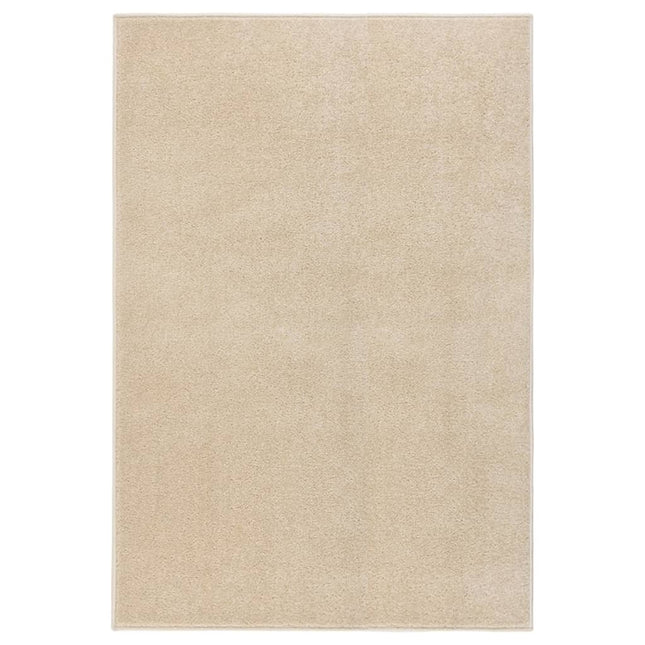 gulvtæppe 160x230 cm kort luv beige