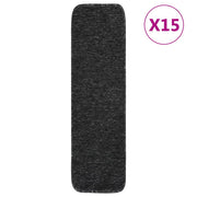 skridsikre trappemåtter 15 stk. 75x20 cm rektangulær antracit