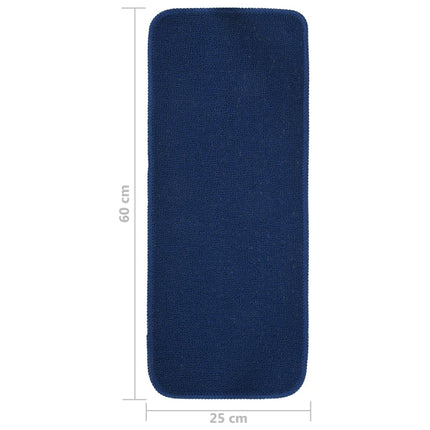skridsikre trappemåtter 15 stk. 60x25 cm rektangulær marineblå