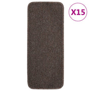 skridsikre trappemåtter 15 stk. 60x25 cm rektangulær brun