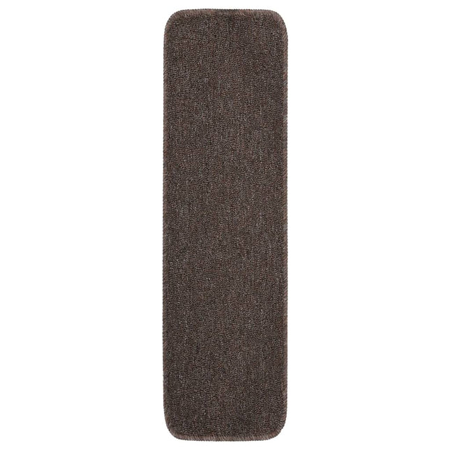 skridsikre trappemåtter 15 stk. 75x20 cm rektangulær brun