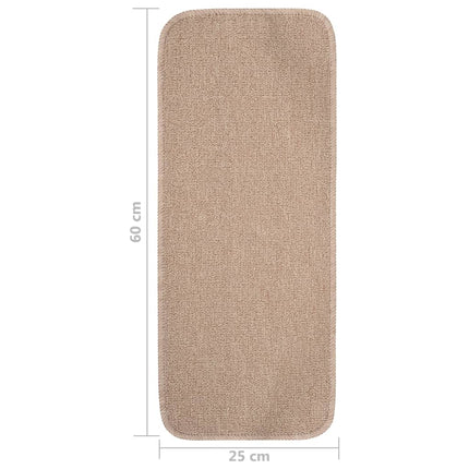 skridsikre trappemåtter 15 stk. 60x25 cm rektangulær beige