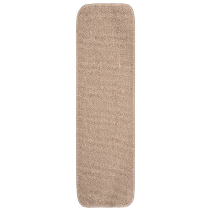 skridsikre trappemåtter 15 stk. 75x20 cm rektangulær beige