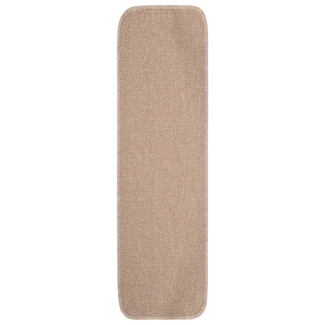skridsikre trappemåtter 15 stk. 75x20 cm rektangulær beige