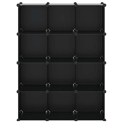 kubeformede opbevaringskasser 12 stk. PP sort