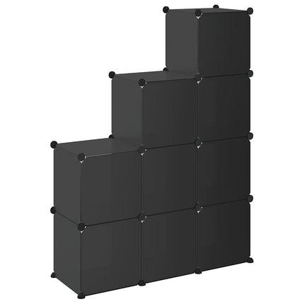 kubeformede opbevaringskasser 9 stk. PP sort