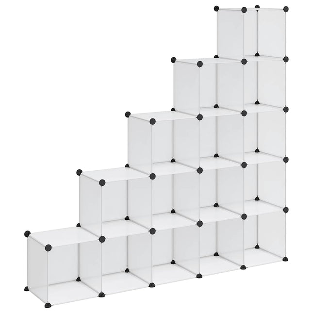 kubeformede opbevaringskasser 15 stk. PP transparent