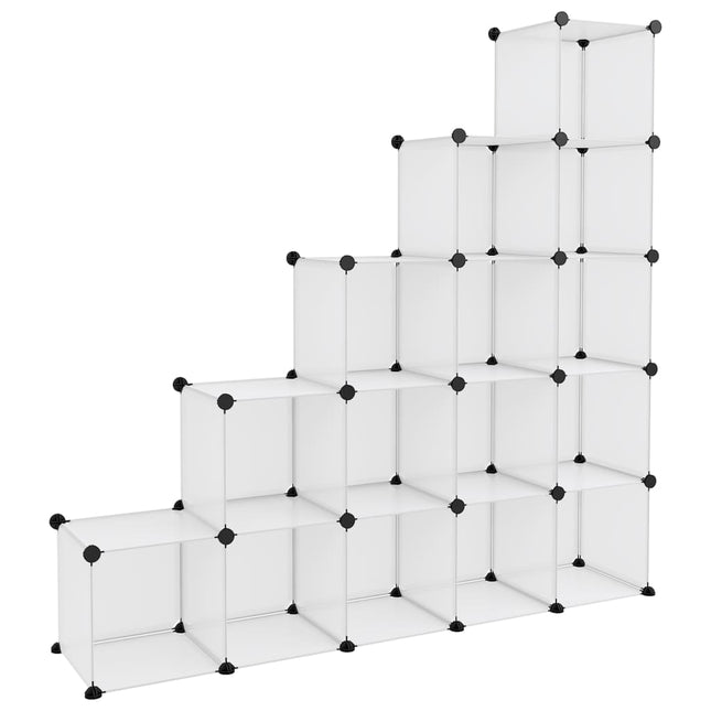 kubeformede opbevaringskasser 15 stk. PP transparent