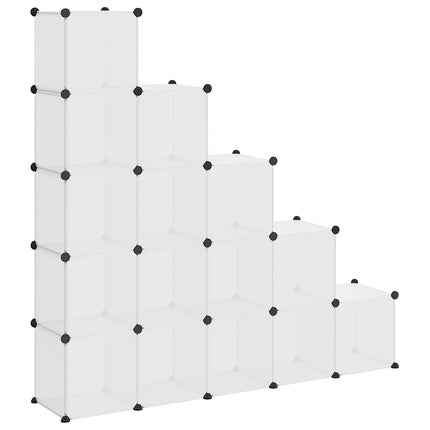 kubeformede opbevaringskasser 15 stk. PP transparent