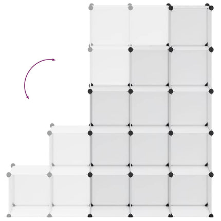 kubeformede opbevaringskasser 15 stk. PP transparent
