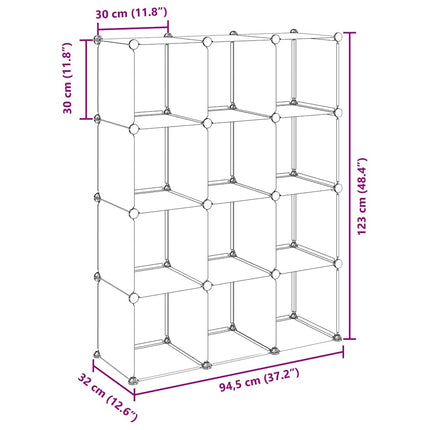 kubeformede opbevaringskasser 12 stk. PP transparent