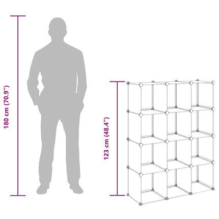 kubeformede opbevaringskasser 12 stk. PP transparent