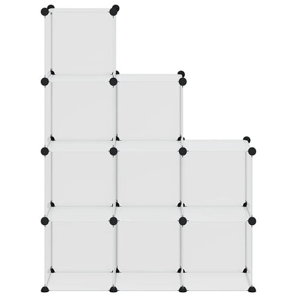kubeformede opbevaringskasser 9 stk. PP transparent