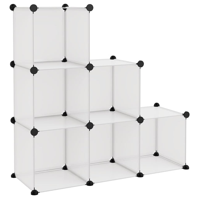 kubeformede opbevaringskasser 6 stk. PP transparent
