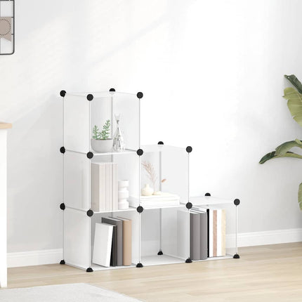 kubeformede opbevaringskasser 6 stk. PP transparent