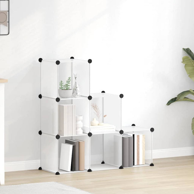 kubeformede opbevaringskasser 6 stk. PP transparent