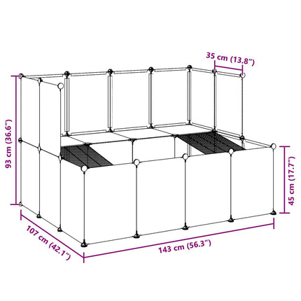 lille dyrebur 143x107x93 cm PP og stål sort