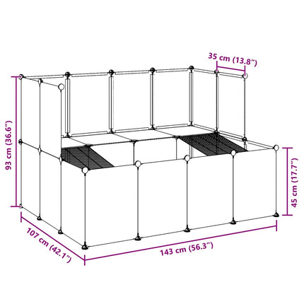 lille dyrebur 143x107x93 cm PP og stål transparent