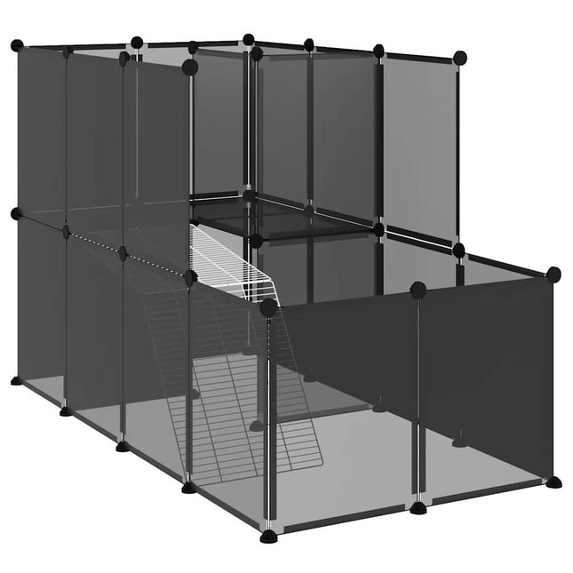 lille dyrebur 142x74x93 cm PP og stål sort