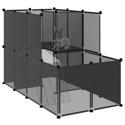 lille dyrebur 142x74x93 cm PP og stål sort