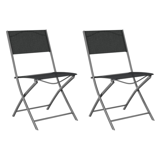 foldbare havestole 2 stk. stål og textilene sort