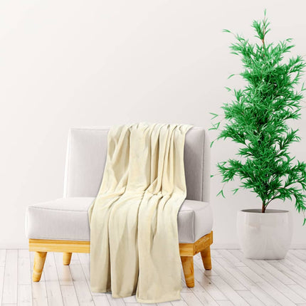 tæppe 130x170 cm polyester cremefarvet