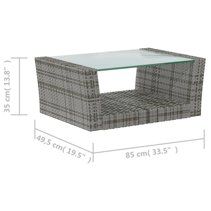 loungesæt til haven 8 dele med hynder polyrattan grå