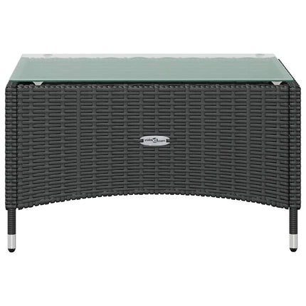 loungesæt til haven 8 dele med hynder polyrattan sort