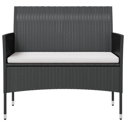 loungesæt til haven 16 dele med hynder polyrattan sort