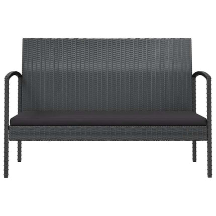 loungesæt til haven 16 dele med hynder polyrattan sort
