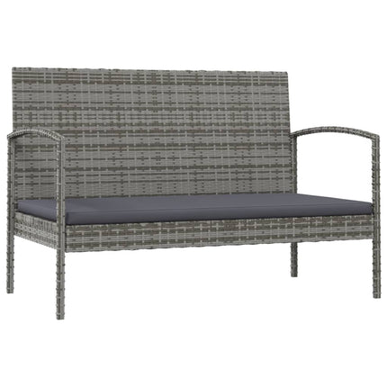 loungesæt til haven 8 dele med hynder polyrattan grå