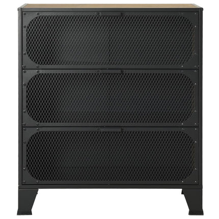 opbevaringsskabe 2 stk. 72x36x82 cm metal og MDF rustikbrun
