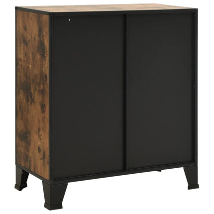opbevaringsskabe 2 stk. 72x36x82 cm metal og MDF rustikbrun