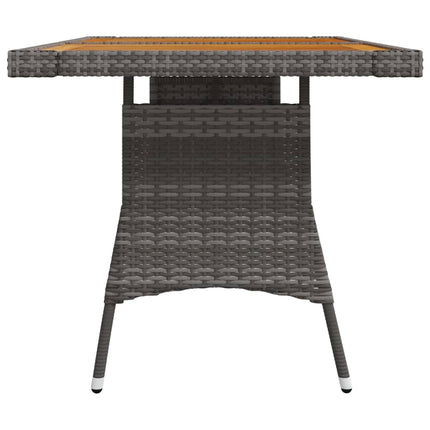 havebord 130x70x72 cm polyrattan og massivt akacietræ grå