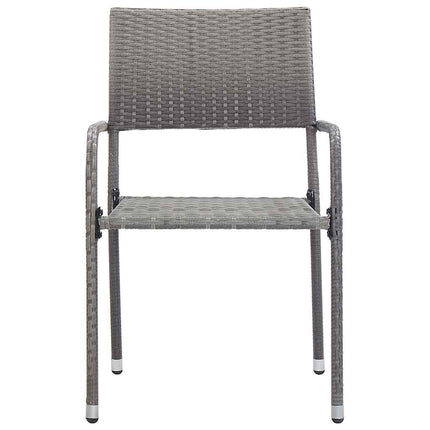 havestole 4 stk. stabelbare polyrattan grå