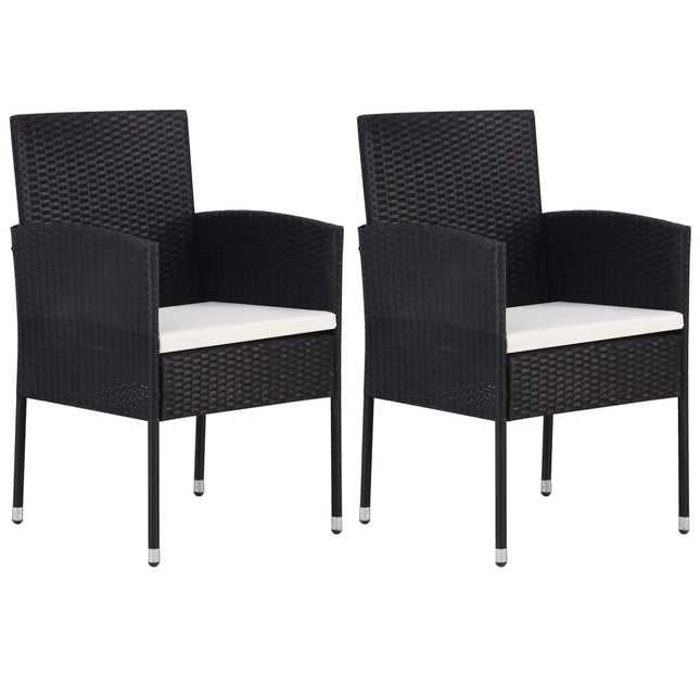 havestole 2 stk. cremehvide hynder polyrattan sort