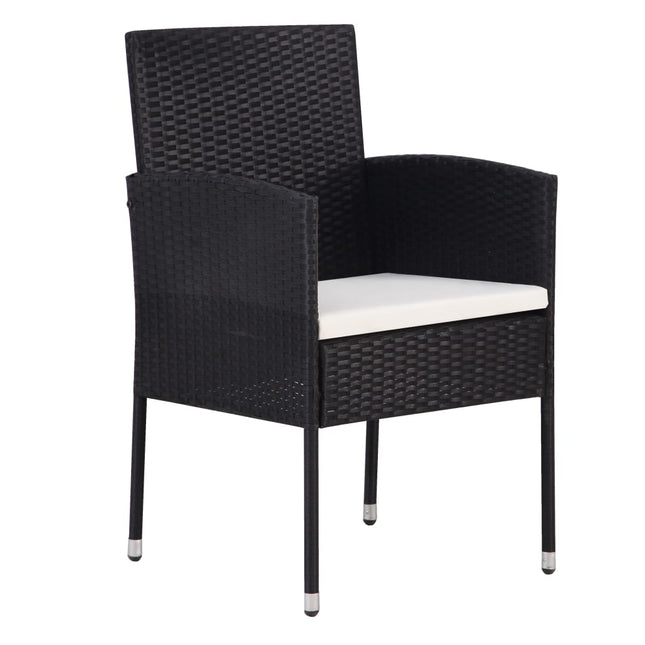 havestole 2 stk. cremehvide hynder polyrattan sort