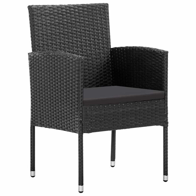 havestole 2 stk. sorte hynder polyrattan sort