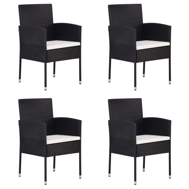 havestole 4 stk. cremehvide hynder polyrattan sort