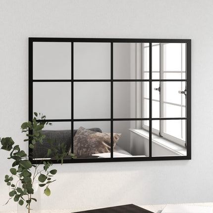 vægspejl 80x60 cm metal sort