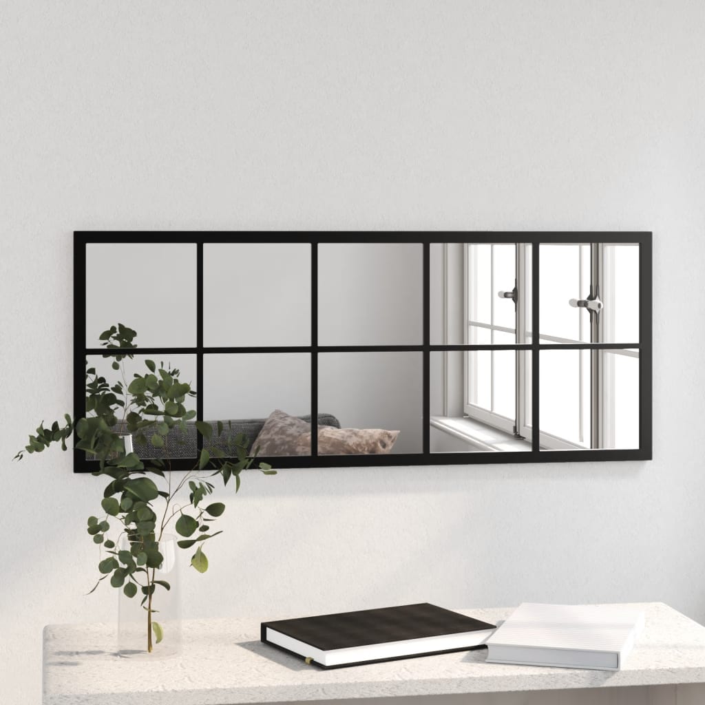 vægspejl 100x40 cm metal sort