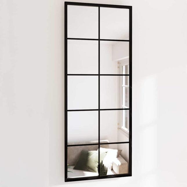 vægspejl 100x40 cm metal sort