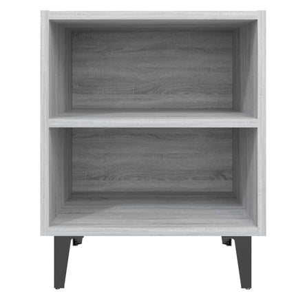 sengebord med metalben 40x30x50 cm grå sonoma-eg