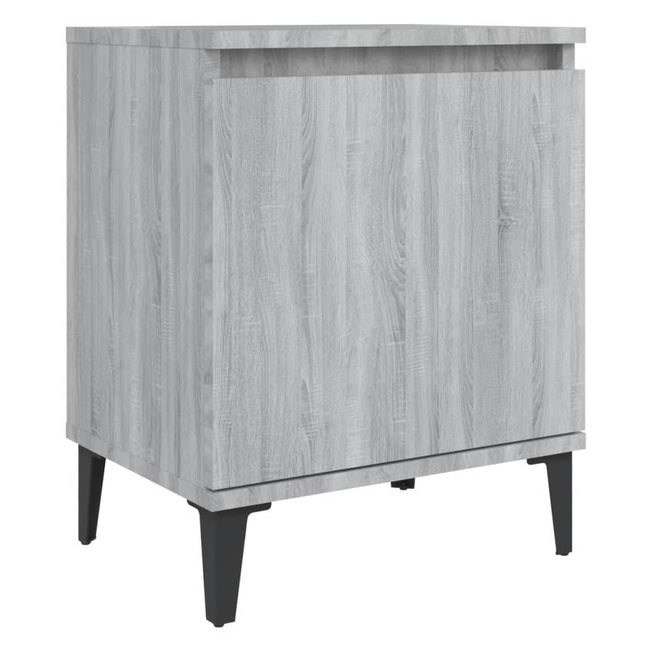 sengebord med metalben 40x30x50 cm grå sonoma-eg