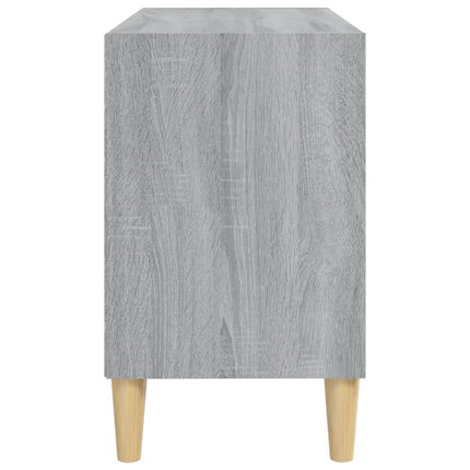 tv-bord med massive træben 69,5x30x50 cm grå sonoma-eg