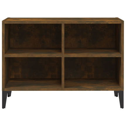 tv-bord med metalben 69,5x30x50 cm røget eg