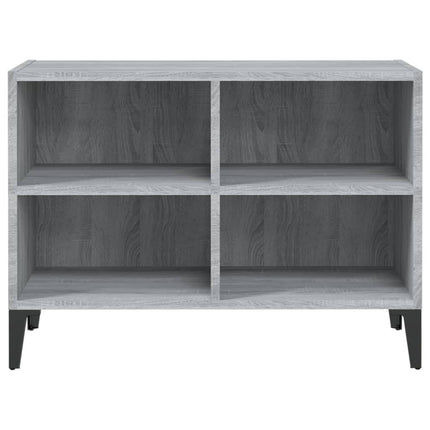 tv-bord med metalben 69,5x30x50 cm grå sonoma-eg